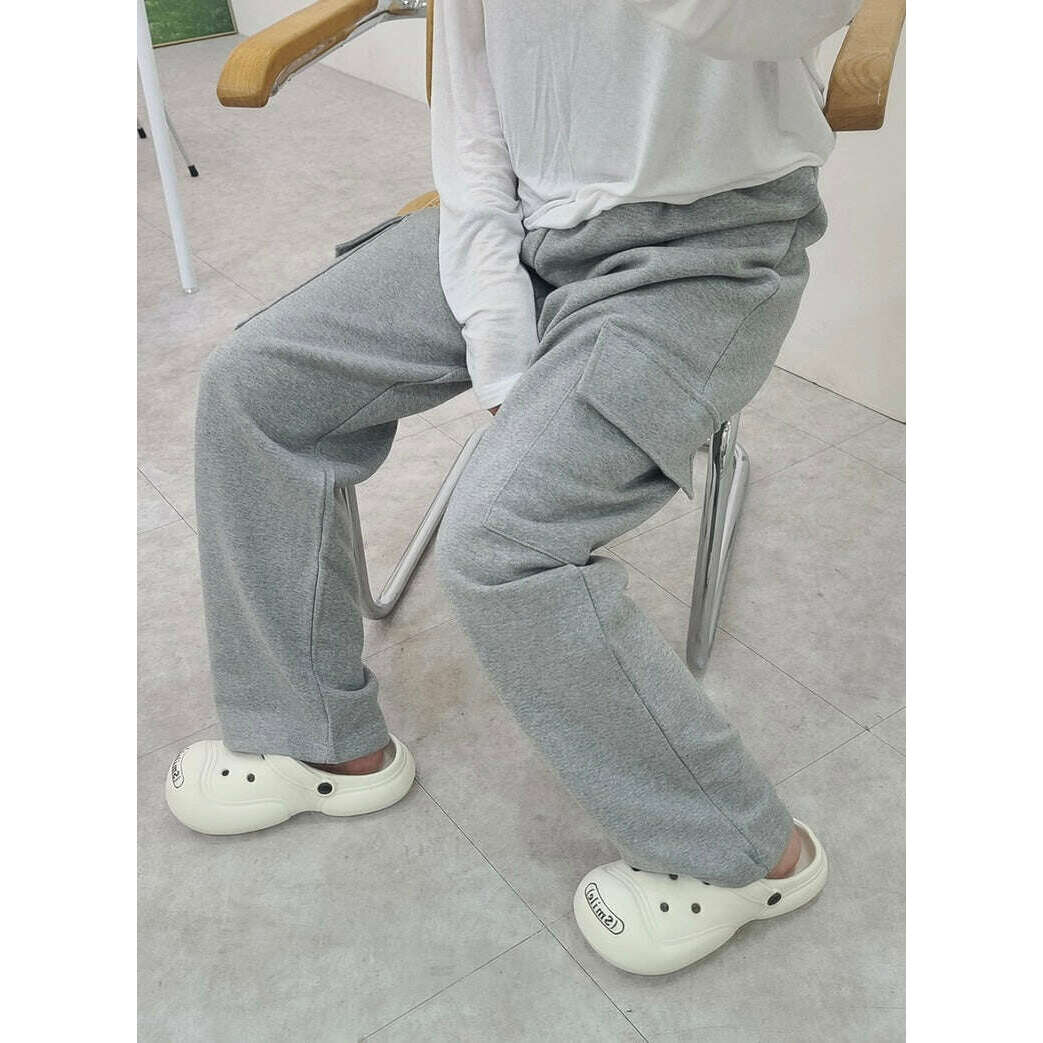 MUMMY.cc:孕婦寬鬆舒適工裝直筒長褲