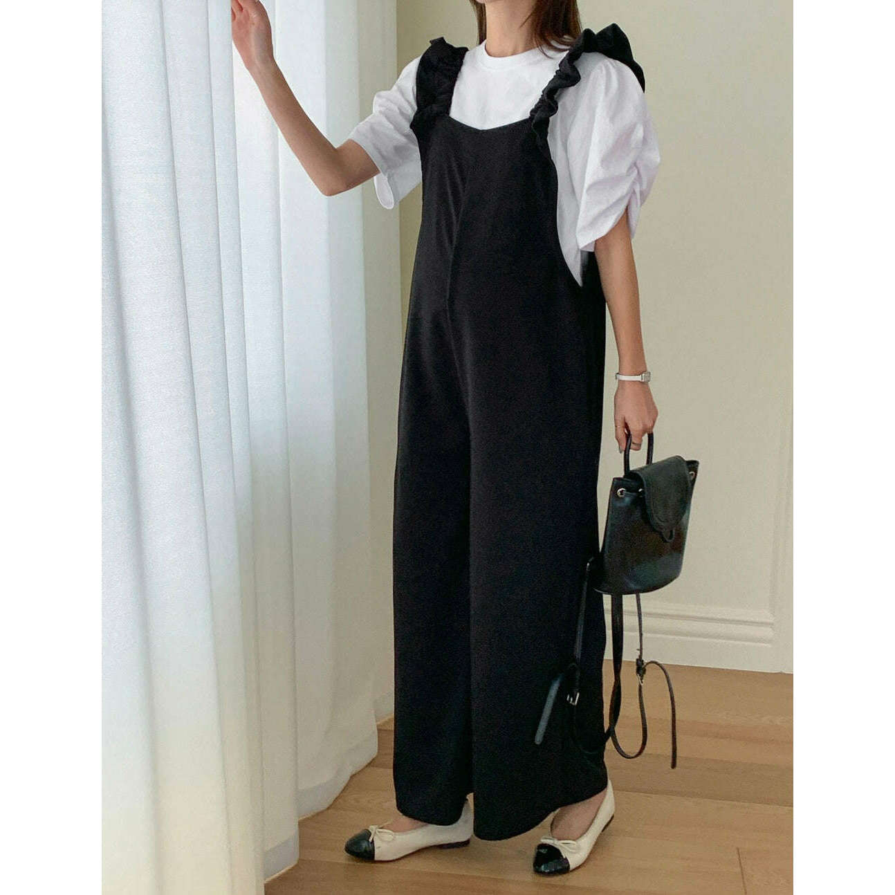 MUMMY.cc:孕婦荷葉肩帶Jumpsuit