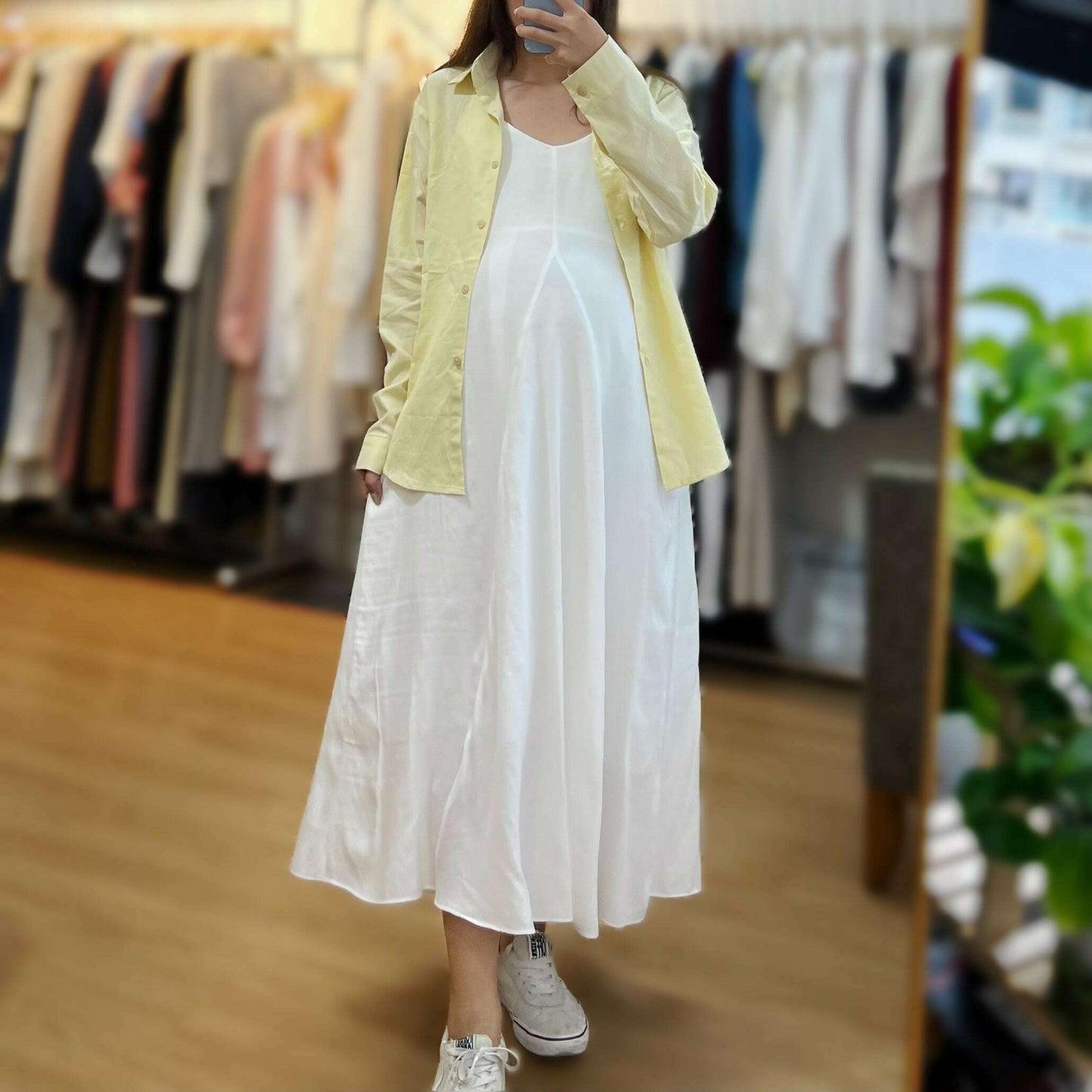 MUMMY.cc:吊帶收腰長雪紡裙