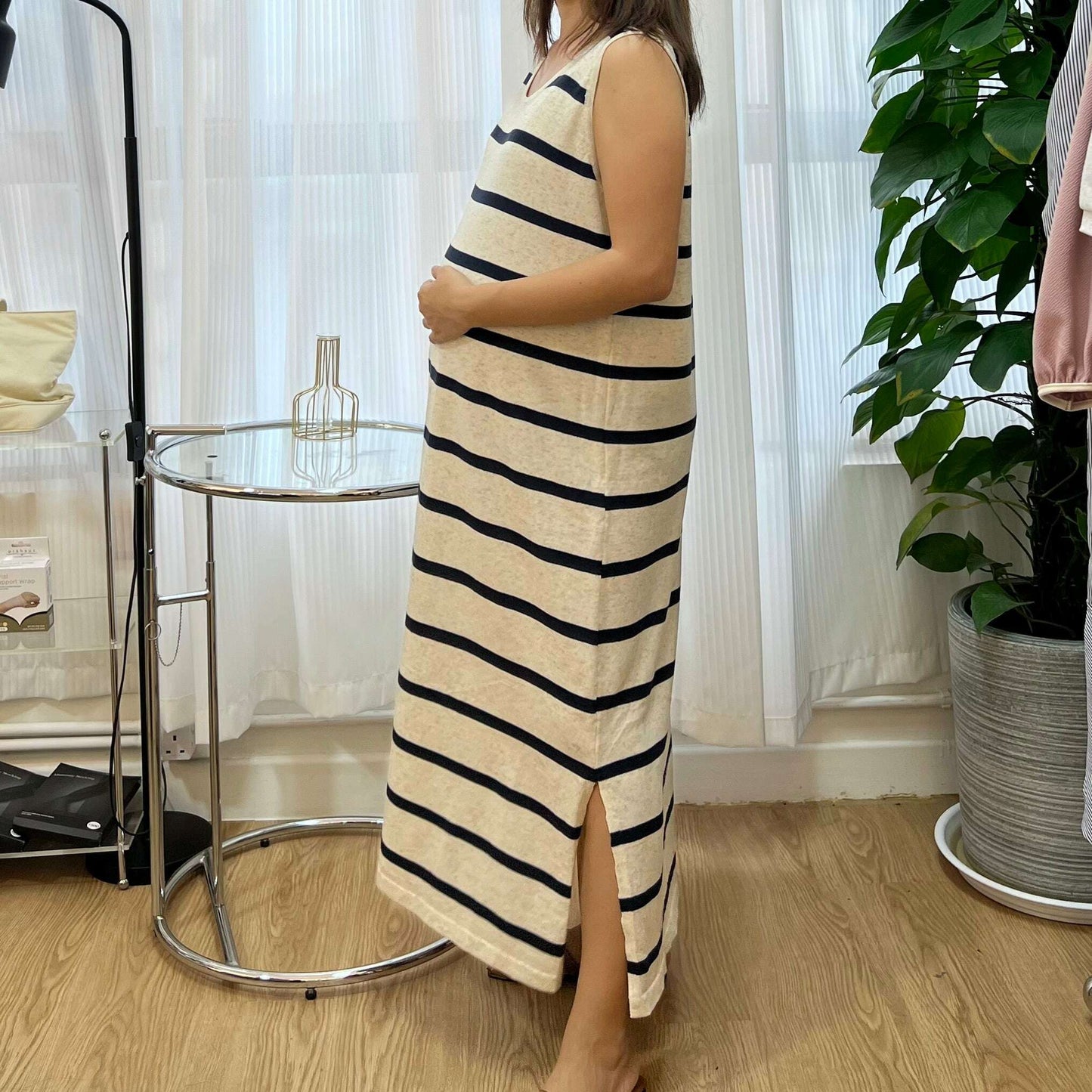 MUMMY.cc:橫間背心棉麻連身裙