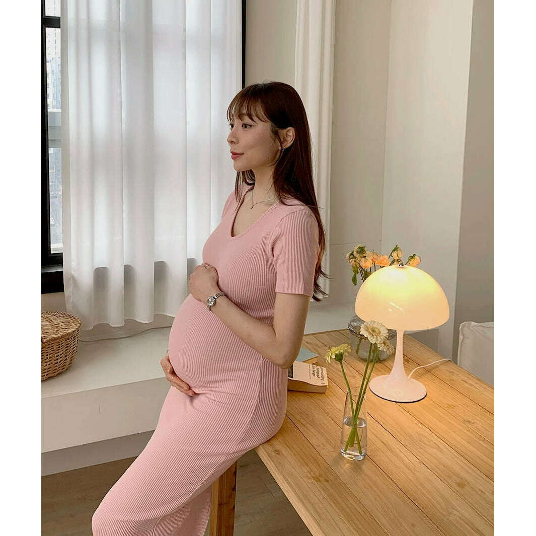 MUMMY.cc:顯瘦V領羅紋彈性裙