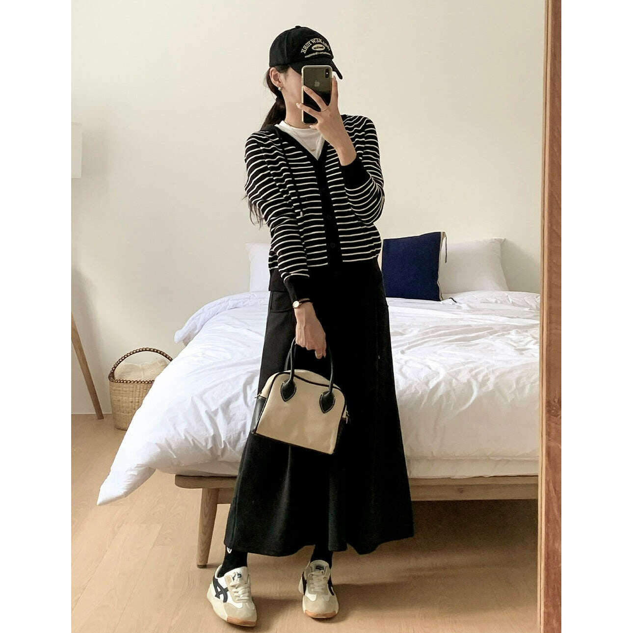 MUMMY.cc:孕婦雙口袋側褶半截長裙