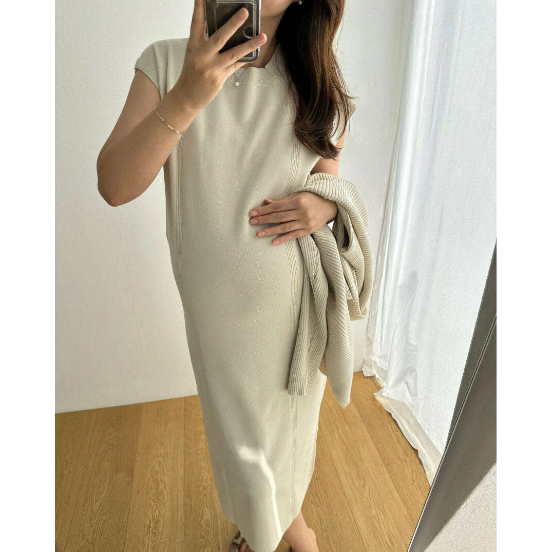 MUMMY.cc:羅紋披肩開衫孕婦裙套裝