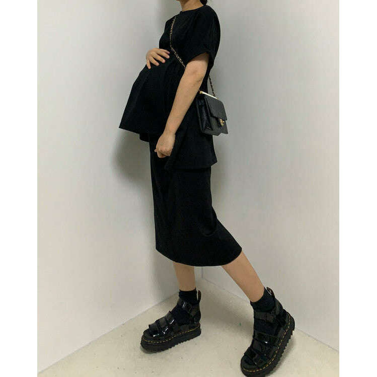 MUMMY.cc:反袖A字寬鬆前短後長上衣