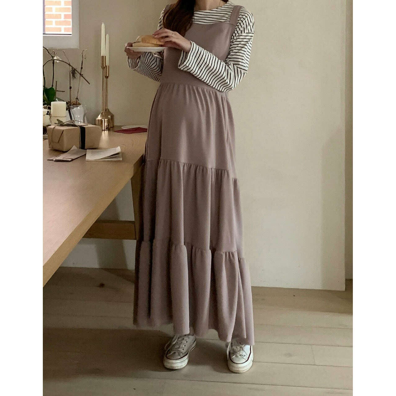 MUMMY.cc:孕婦甜美吊帶蛋糕長裙