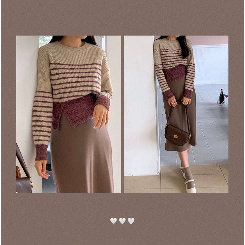 MUMMY.cc:孕婦優雅彈性側開叉半截裙