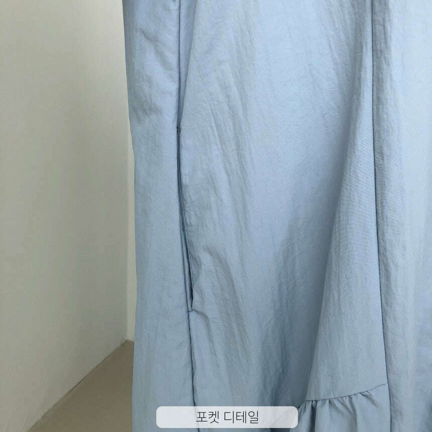 MUMMY.cc:寬鬆尼龍褶皺孕婦連身裙
