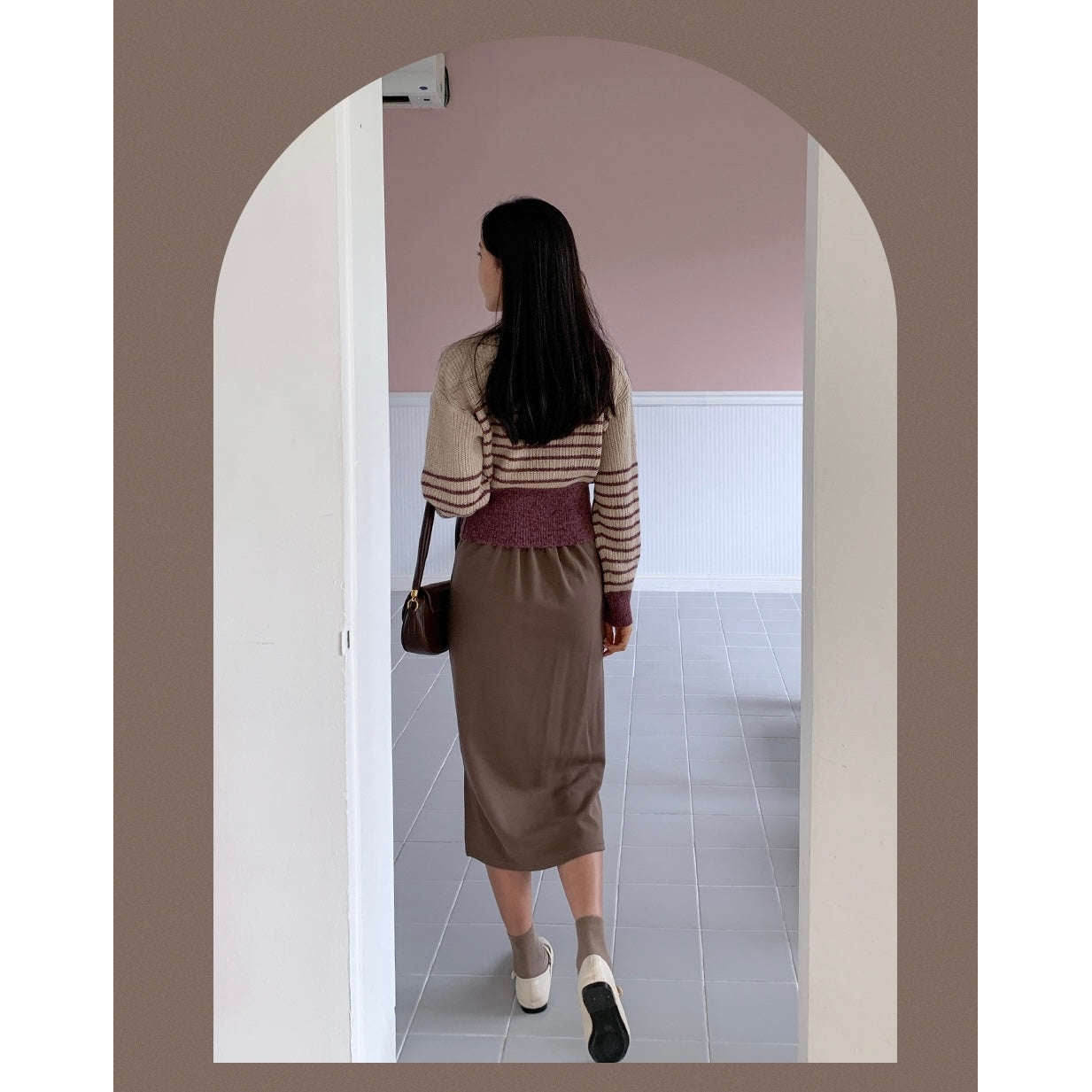 MUMMY.cc:孕婦優雅彈性側開叉半截裙