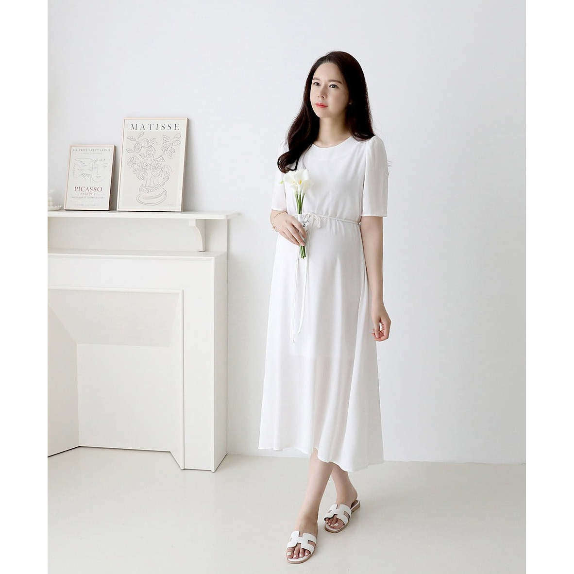 MUMMY.cc:優美大方腰帶雪紡連身裙