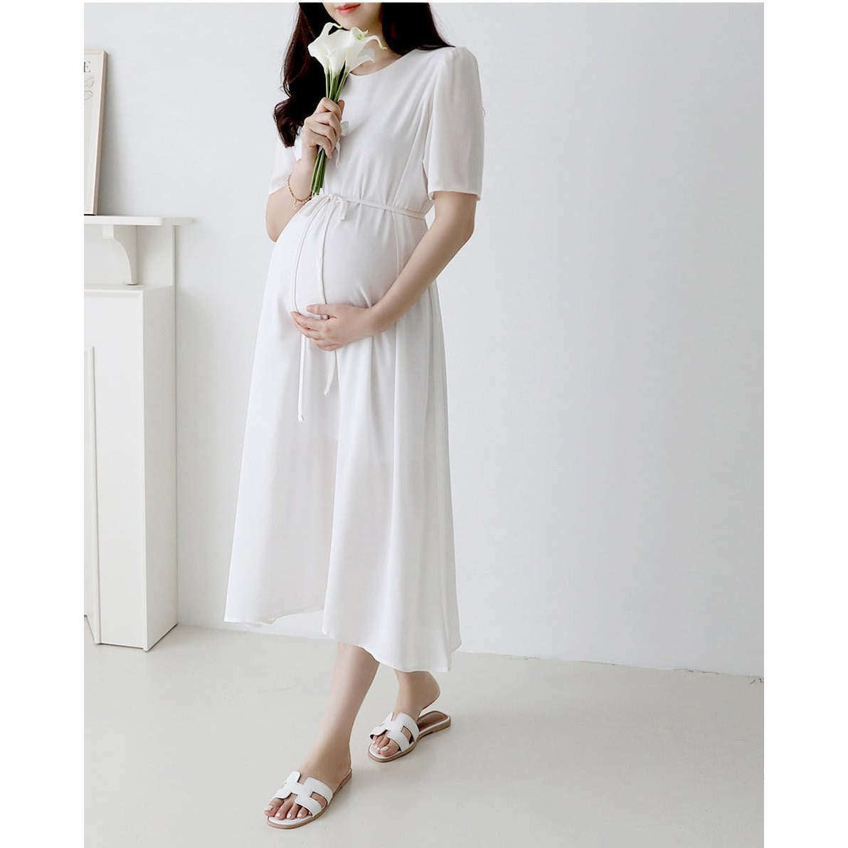 MUMMY.cc:優美大方腰帶雪紡連身裙