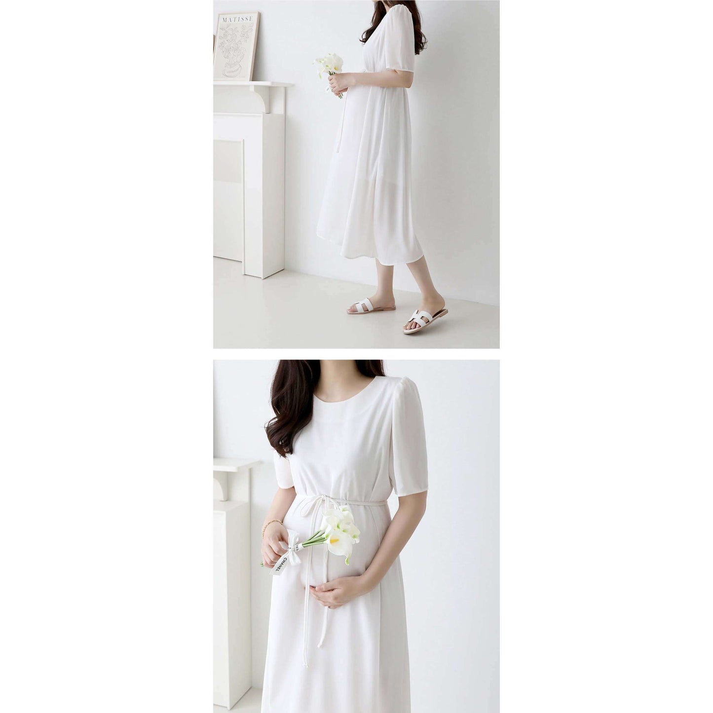 MUMMY.cc:優美大方腰帶雪紡連身裙