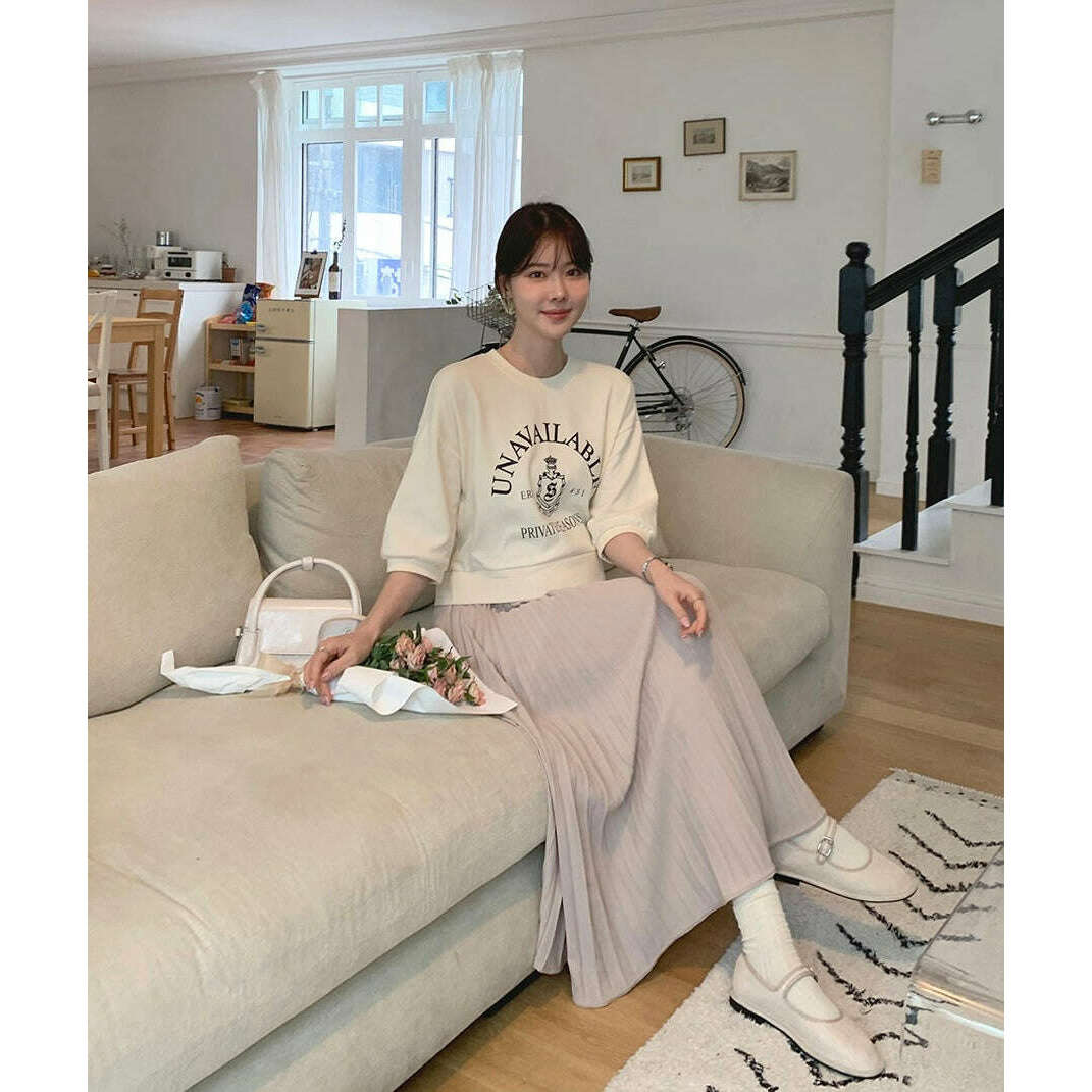 MUMMY.cc:春季新款中袖印花百褶連身裙