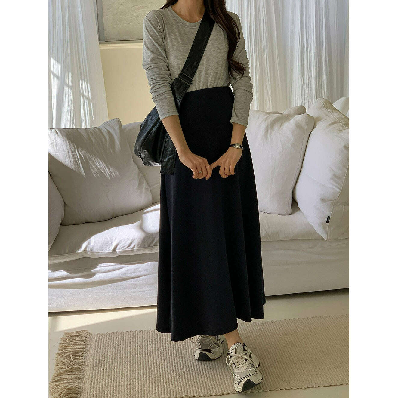 MUMMY.cc:孕婦高腰半截側開叉長裙