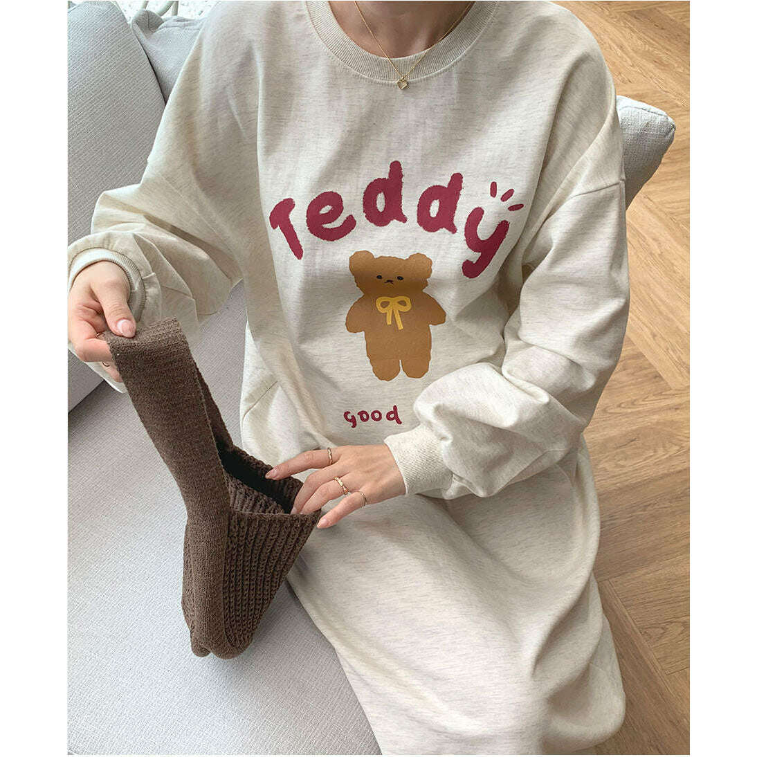 MUMMY.cc:Teddy印花圖案連身裙