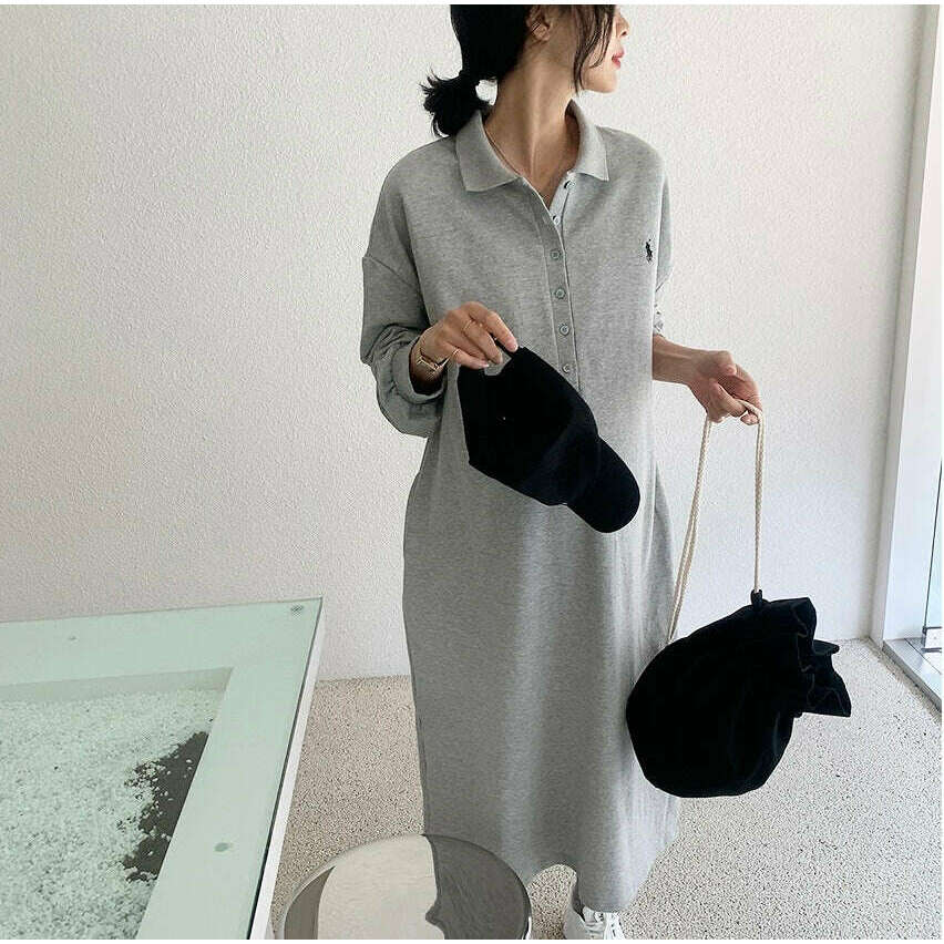 MUMMY.cc:企領polo哺乳棉質寬鬆連身裙