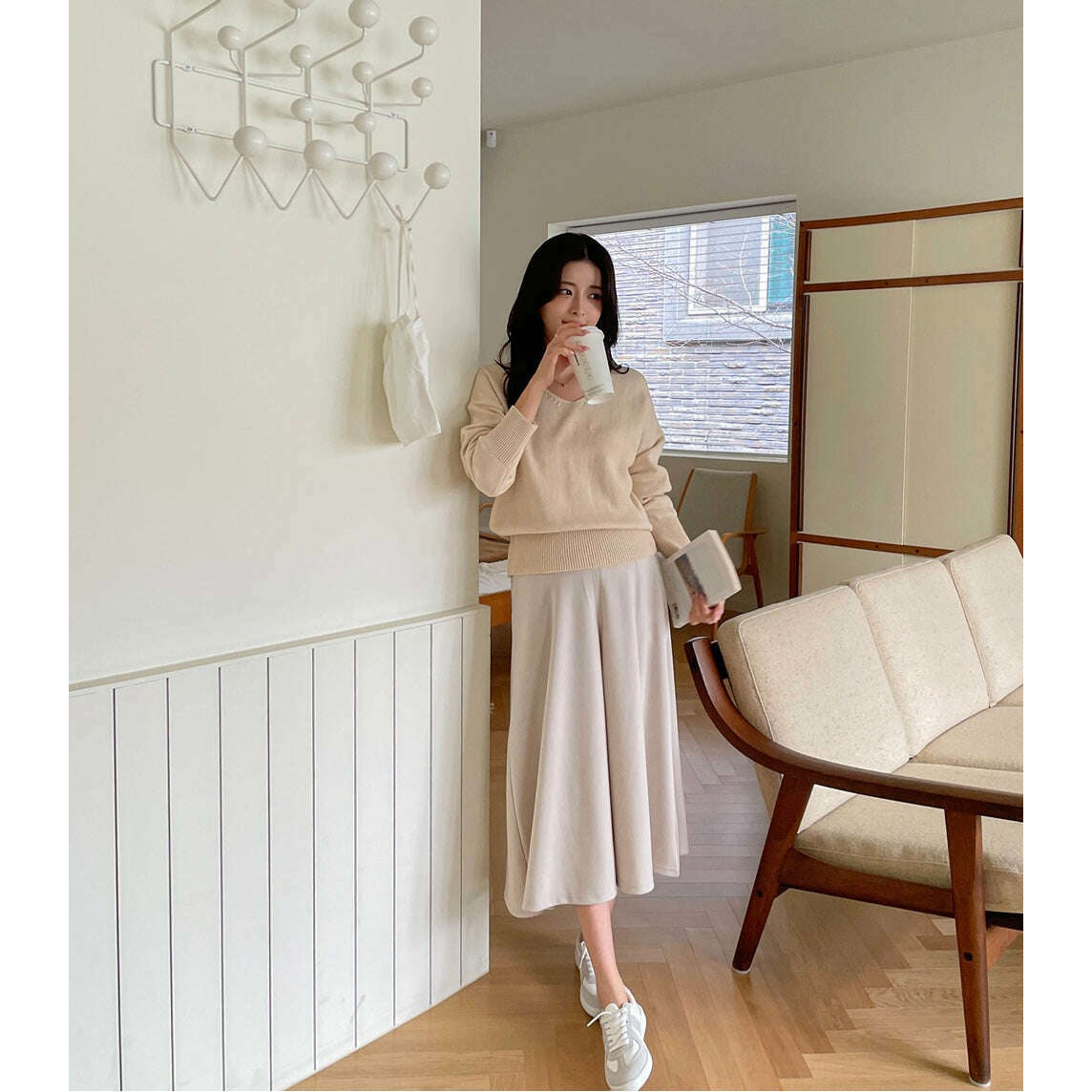 MUMMY.cc:秋季孕婦中摺口袋半截裙