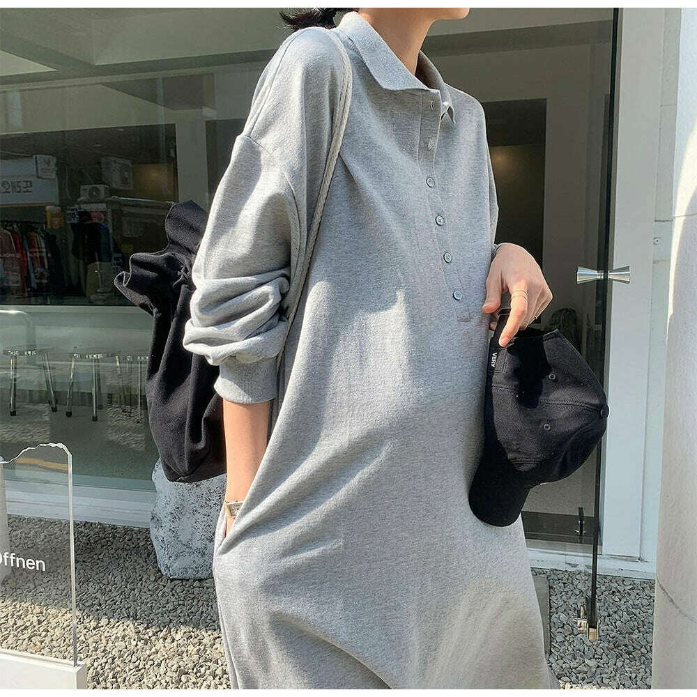 MUMMY.cc:企領polo哺乳棉質寬鬆連身裙