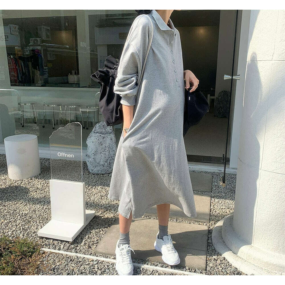 MUMMY.cc:企領polo哺乳棉質寬鬆連身裙