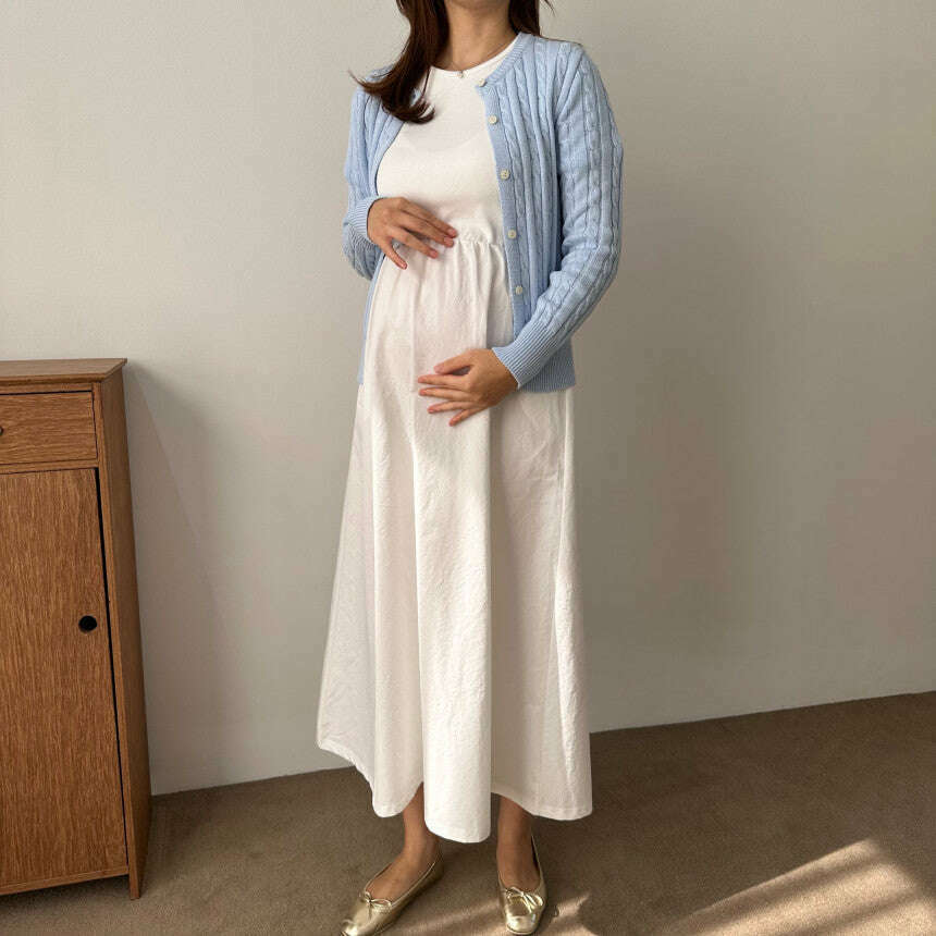 MUMMY.cc:簡約短袖拼接收腰連身裙