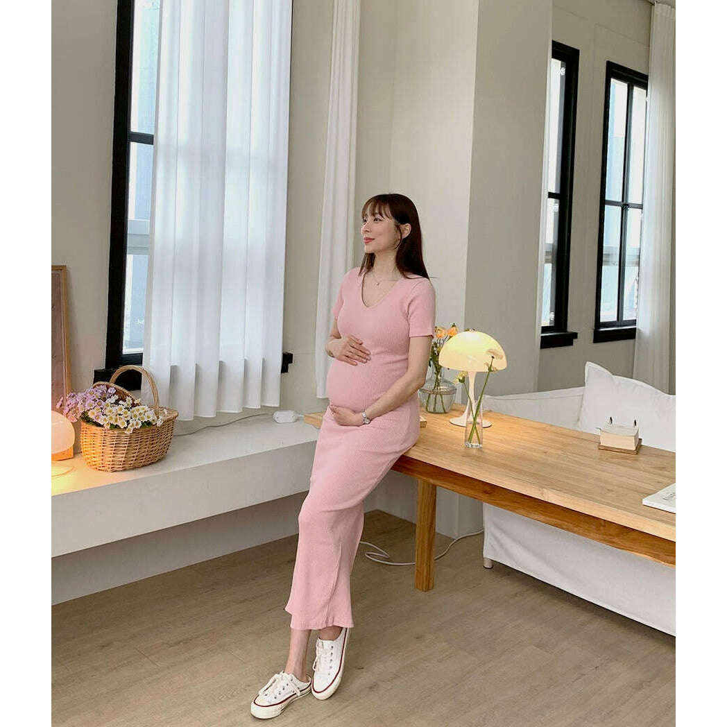 MUMMY.cc:顯瘦V領羅紋彈性裙