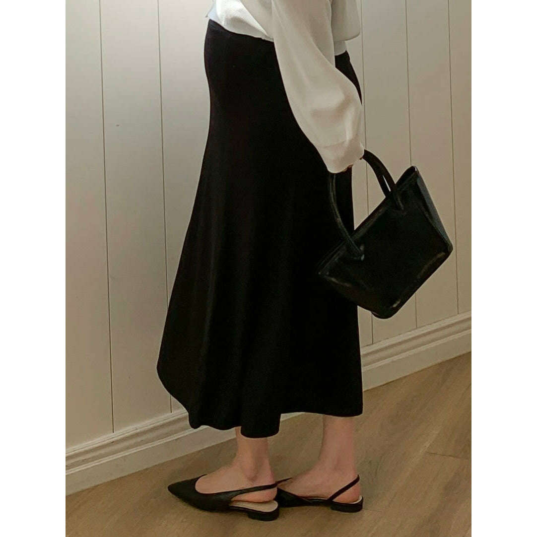 MUMMY.cc:孕婦坑紋顯瘦針織半截裙