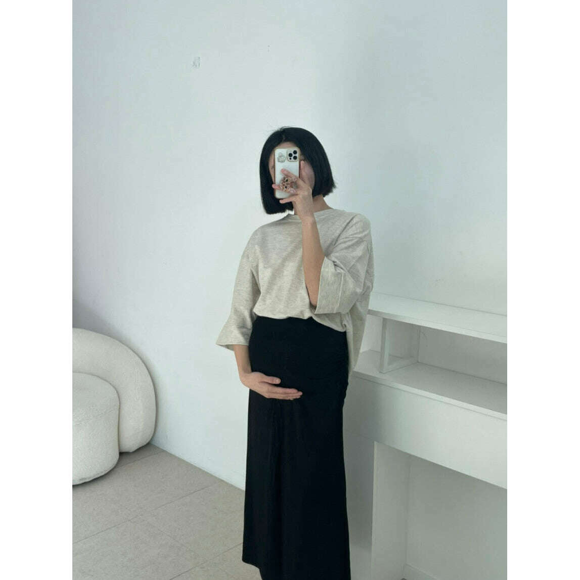 MUMMY.cc:氣質新款褶皺高腰修身長裙