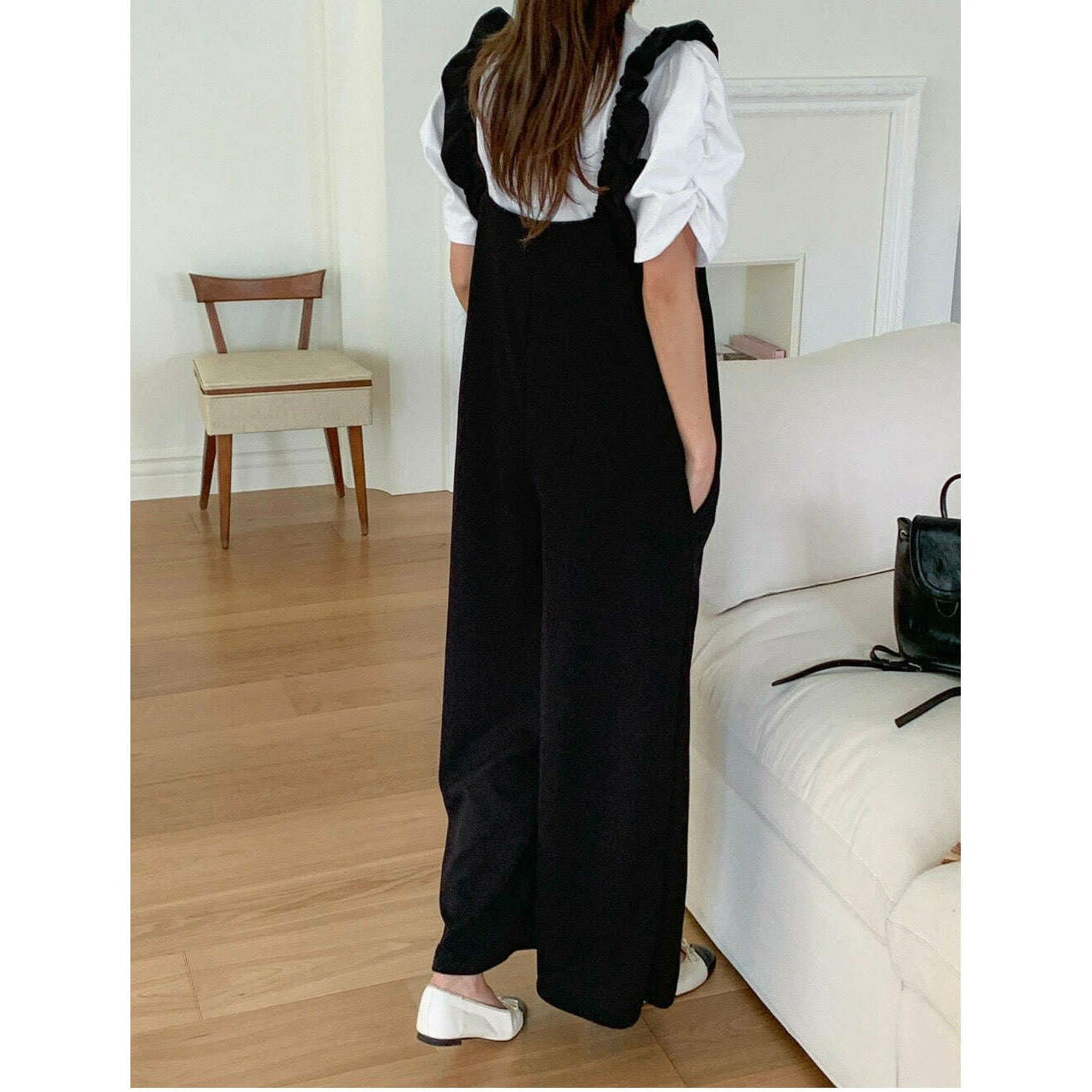 MUMMY.cc:孕婦荷葉肩帶Jumpsuit