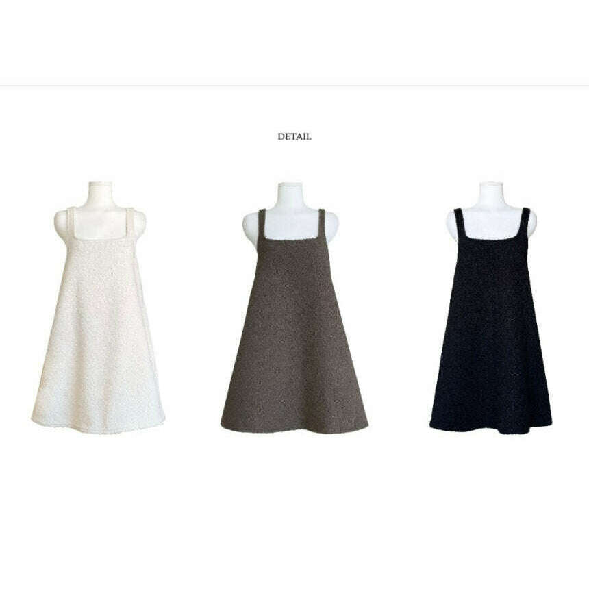 MUMMY.cc:毛呢方領吊帶背心連身短裙