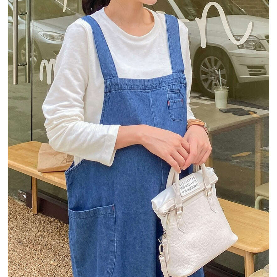 MUMMY.cc:孕婦休閒粗邊吊帶牛仔裙