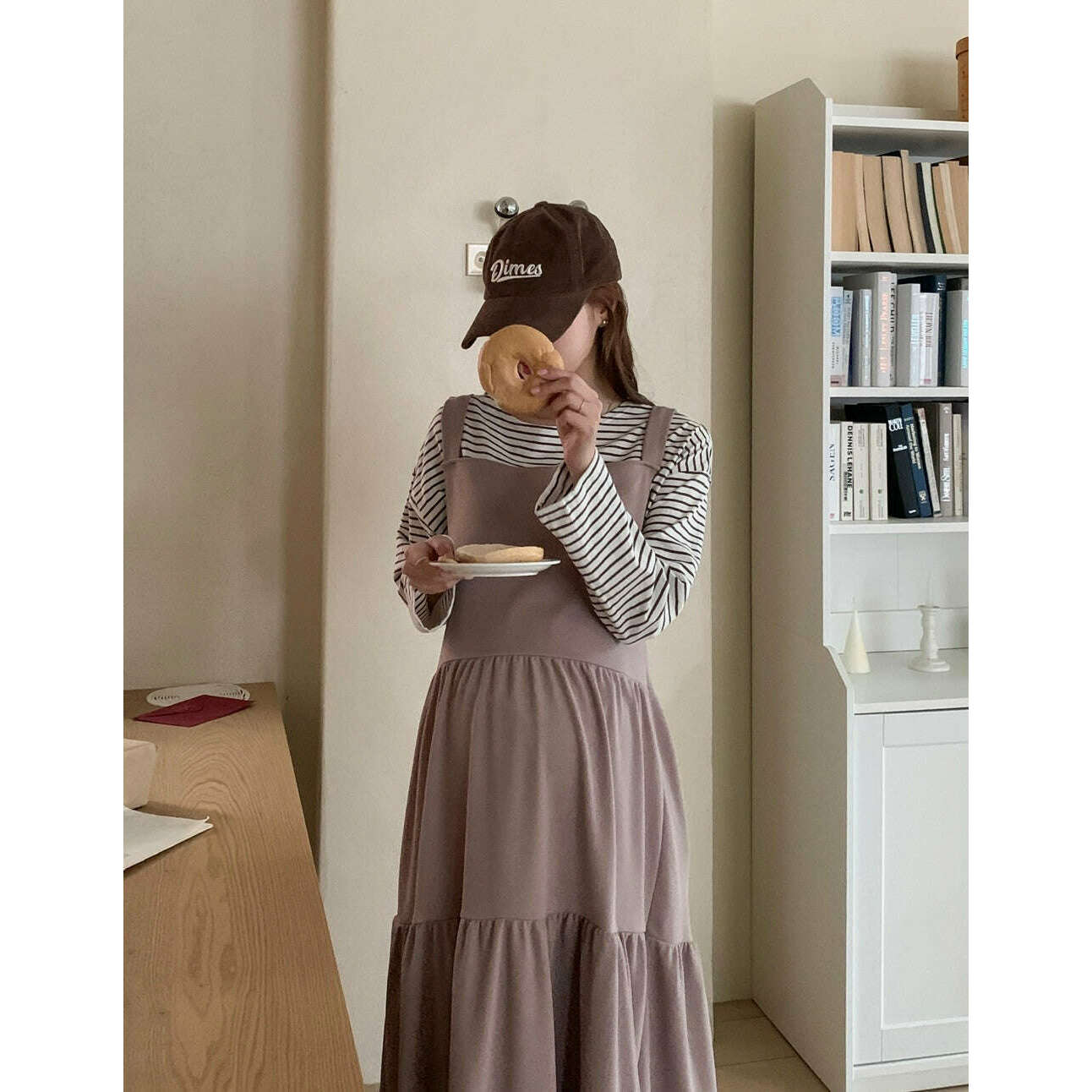 MUMMY.cc:孕婦甜美吊帶蛋糕長裙