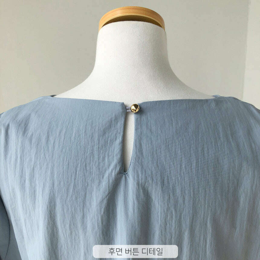 MUMMY.cc:寬鬆尼龍褶皺孕婦連身裙