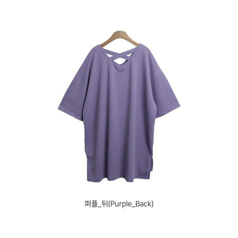 MUMMY.cc:簡約背交叉寬鬆大碼上衣