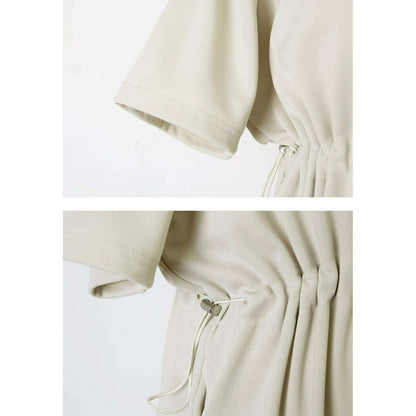 MUMMY.cc:柔滑抽繩彈性短袖連身裙