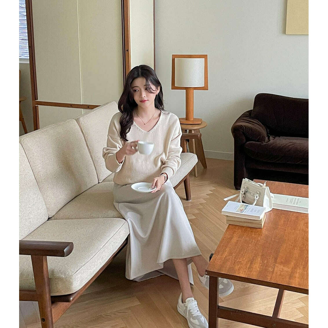 MUMMY.cc:秋季孕婦中摺口袋半截裙