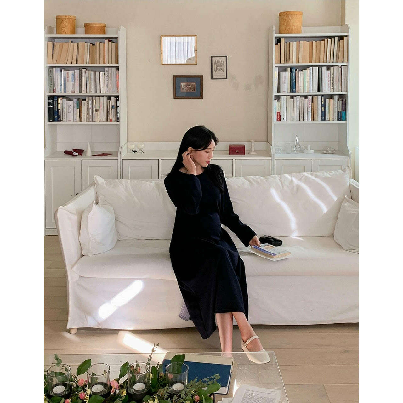 MUMMY.cc:喇叭背褶無皺孕婦裙