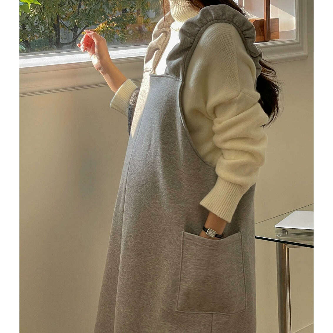 MUMMY.cc:拉絨雲朵吊帶連身裙