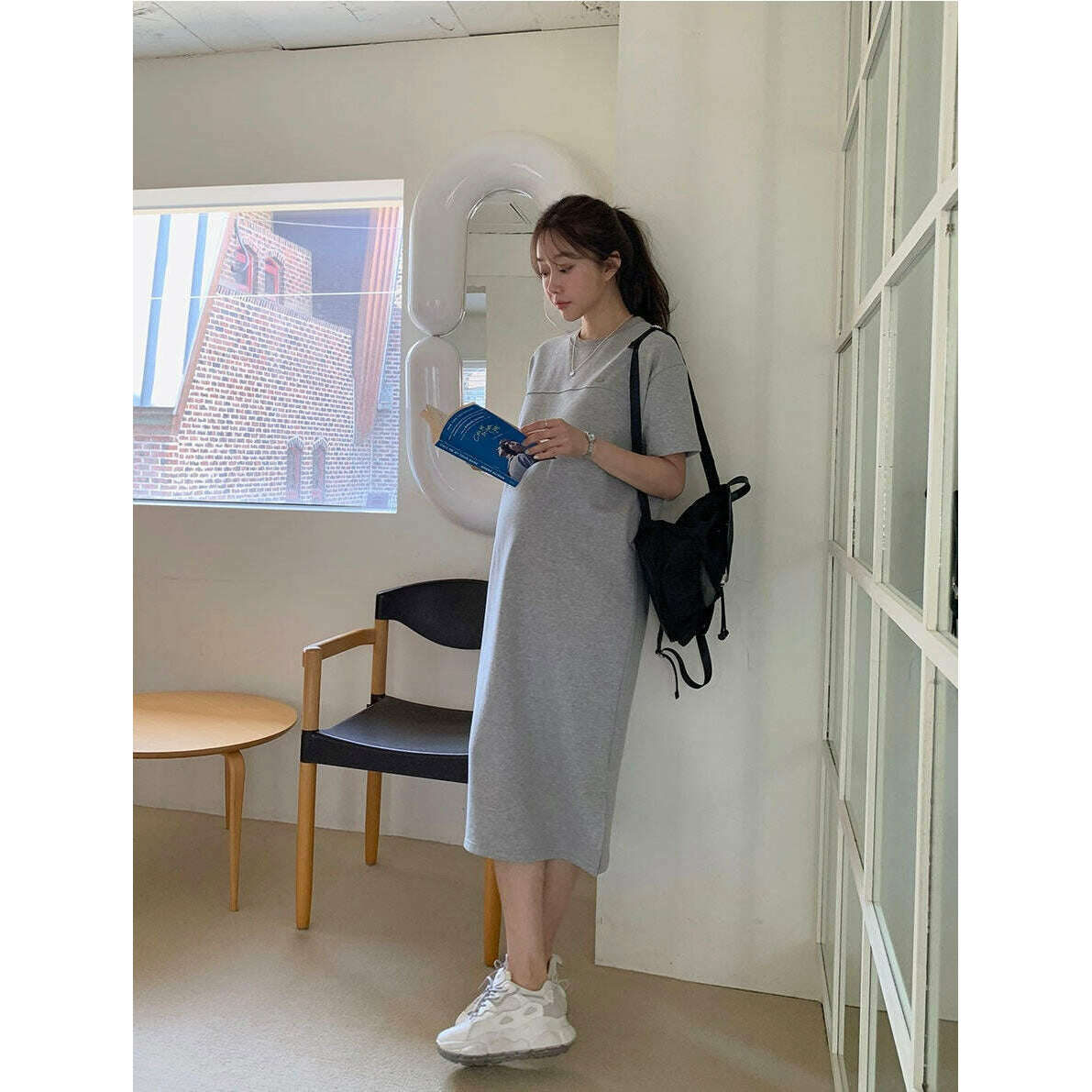 MUMMY.cc:圓領素色側開衩連身裙