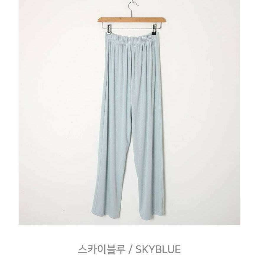 MUMMY.cc:春夏輕薄高腰柔軟褲:Light Skyblue