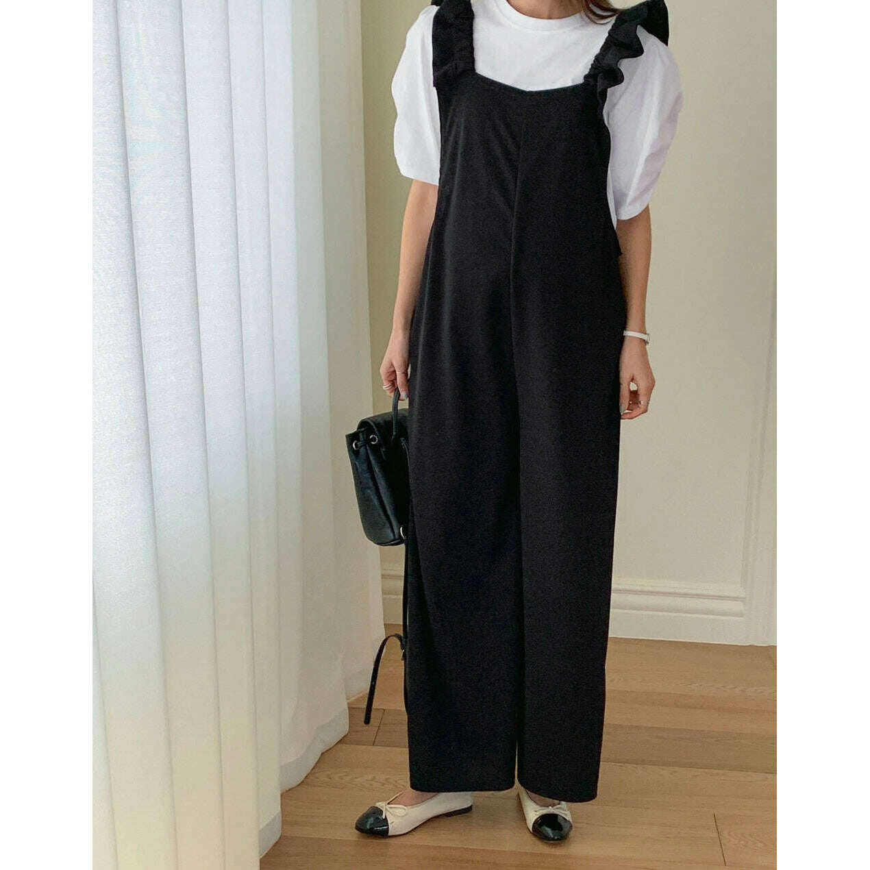 MUMMY.cc:孕婦荷葉肩帶Jumpsuit