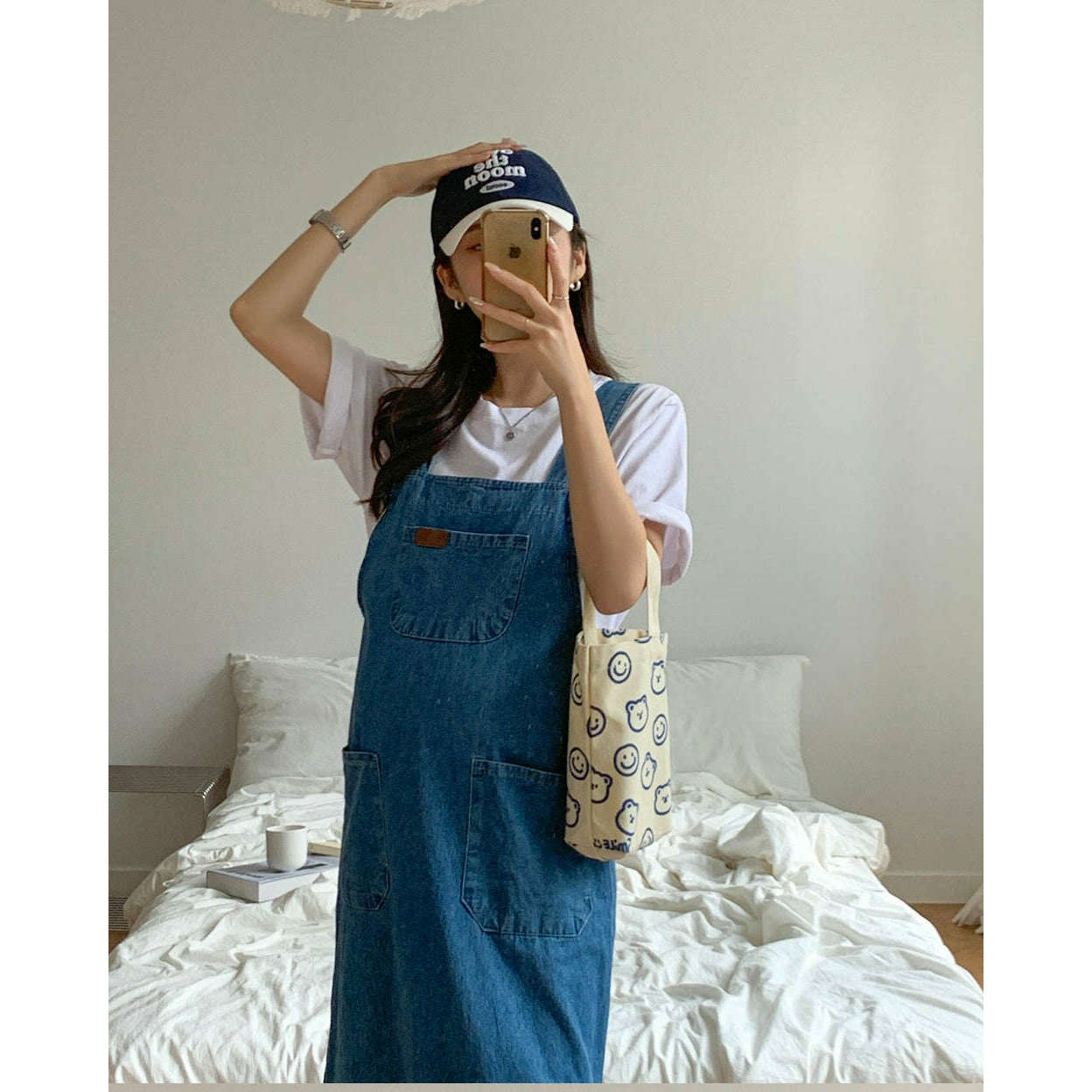 MUMMY.cc:側開叉牛仔背心吊帶裙