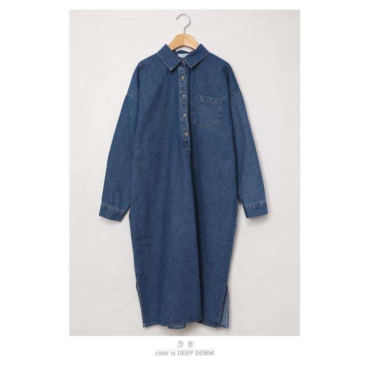 MUMMY.cc:休閒風哺乳牛仔連身裙:Deep Denim