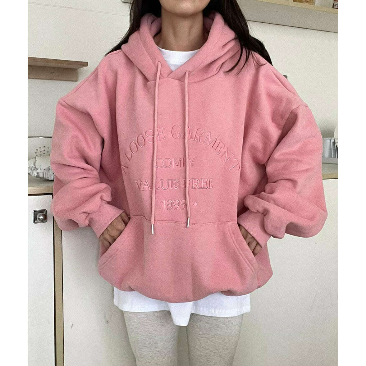 MUMMY.cc:Comfy 1995加絨連帽衛衣:Pink