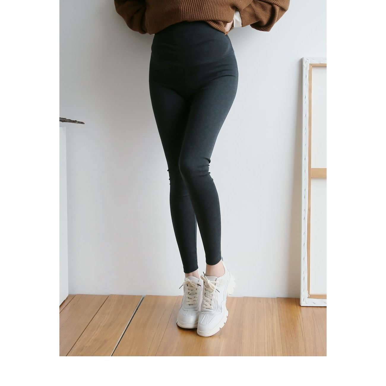 MUMMY.cc:初秋韓國製40支棉日常舒適Legging:Charcoal / Normal