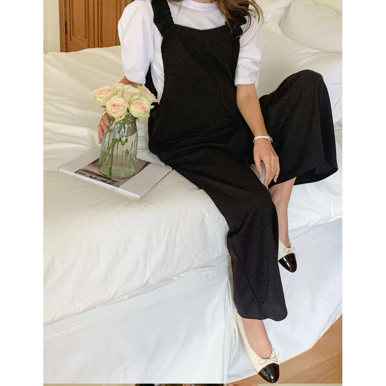 MUMMY.cc:孕婦荷葉肩帶Jumpsuit