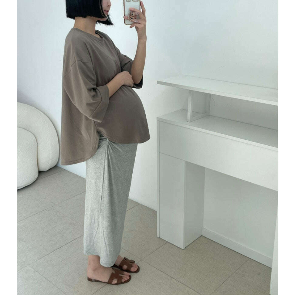 MUMMY.cc:氣質新款褶皺高腰修身長裙