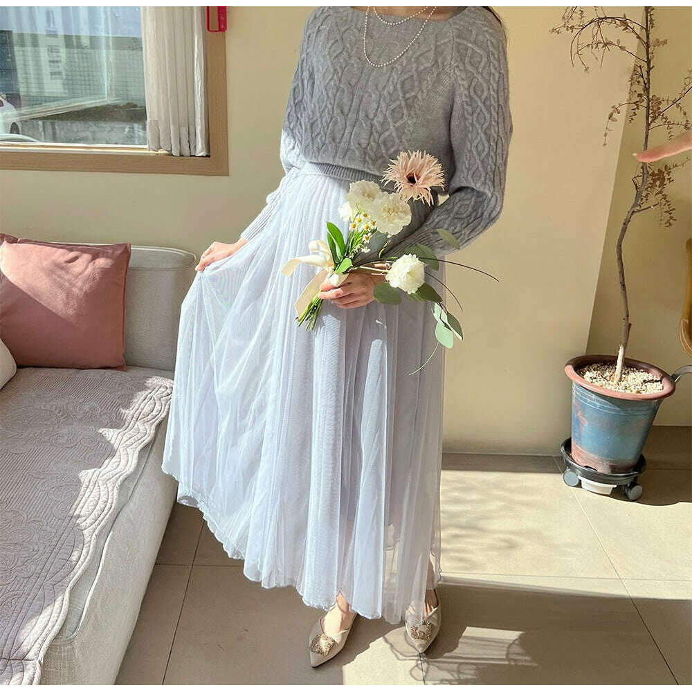 MUMMY.cc:法式麻花針織背心紗裙套裝