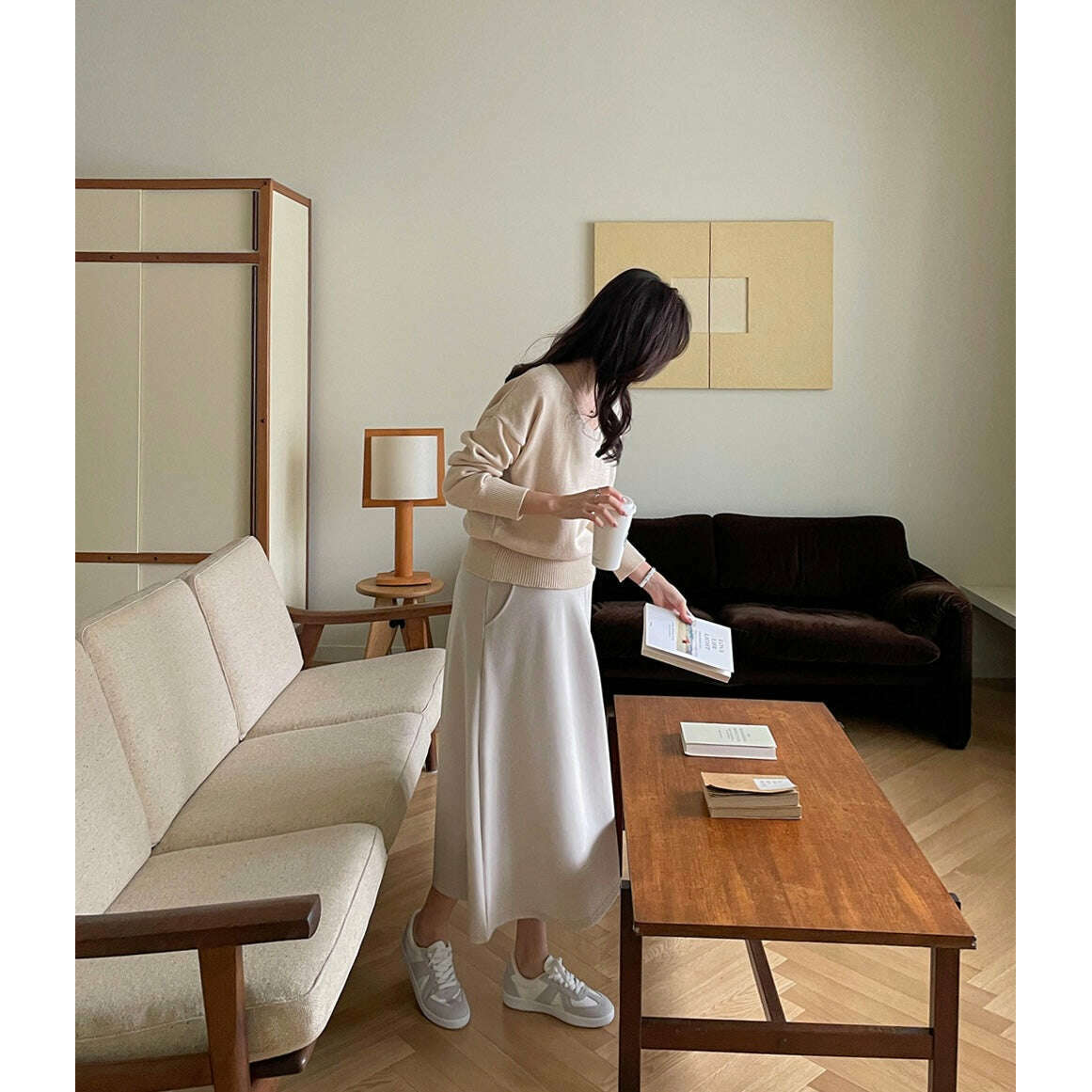 MUMMY.cc:秋季孕婦中摺口袋半截裙