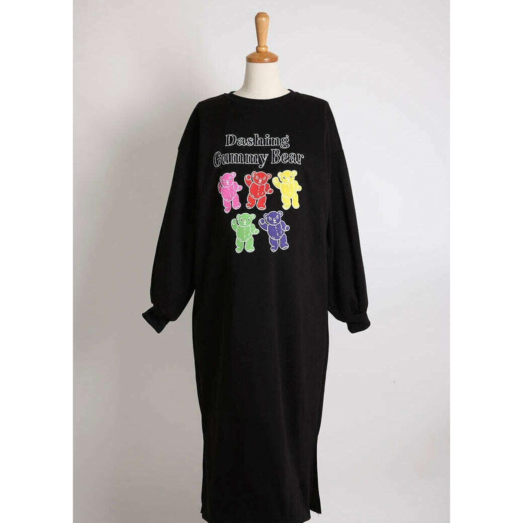 MUMMY.cc:Gummy Bear柔軟內絨連身裙:Black