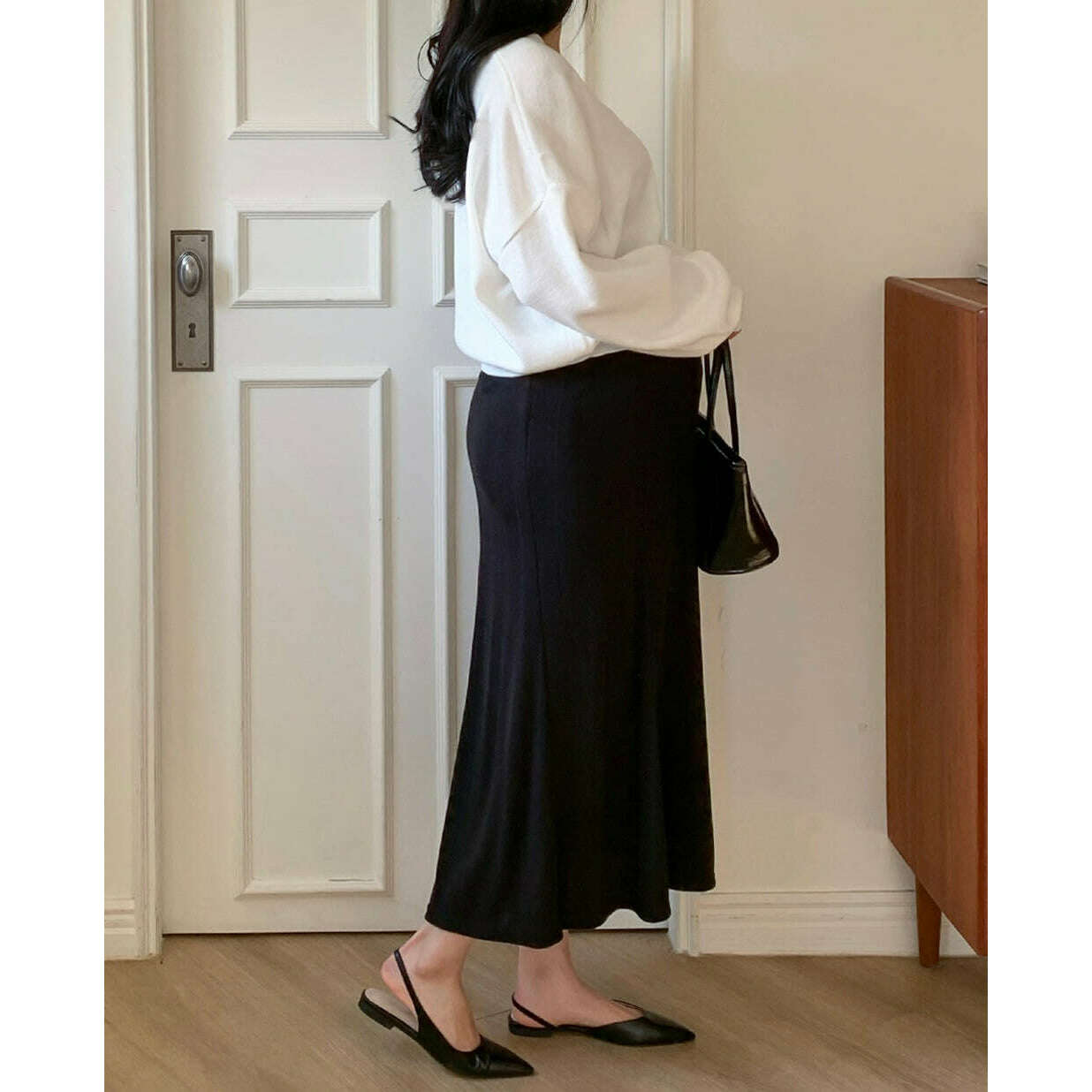 MUMMY.cc:孕婦坑紋顯瘦針織半截裙