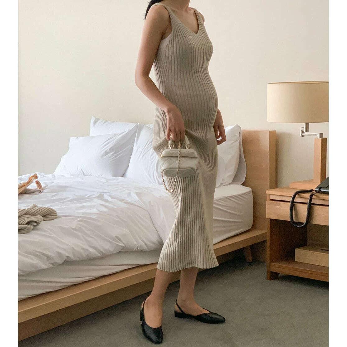 MUMMY.cc:針織吊帶V領連身裙兩件套